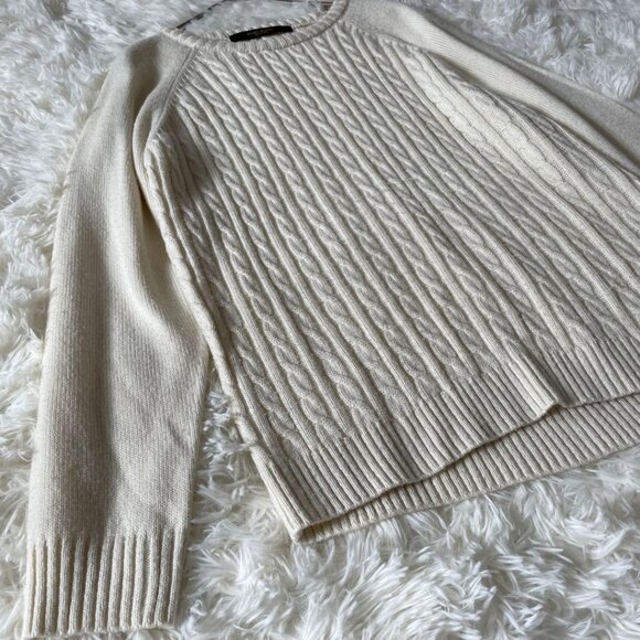 Hearket Cable Knit Sweater M Thin Ivory - Picture 4 of 8